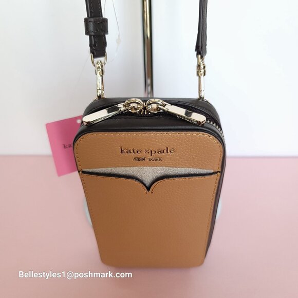 KATE SPADE Zeezee North South Pebbled Leather Phone Crossbody Bag- Bungalow M🎈⭐ - Picture 11 of 16